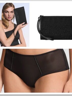 NWT! VICTORIA SECRET Limited Edition DIAMANTÉ SHINE Wristlet/PINK WInk panty SzM